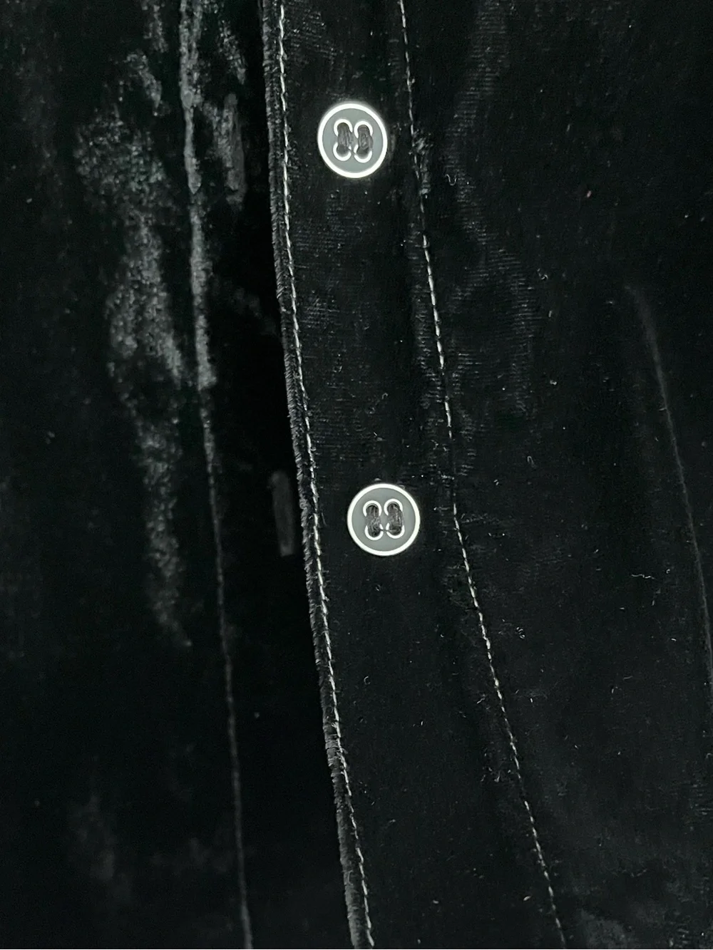 We The Free La Luna Black Velvet Oversized Button Down Shirt - size XS - NWOT